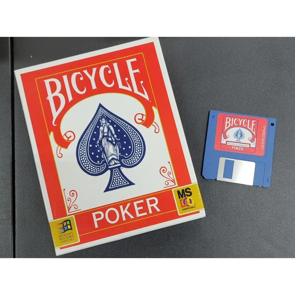 Vintage Bicycle Poker (Big Box 3.5 Floppy Disc PC) Microsoft Windows Compatible